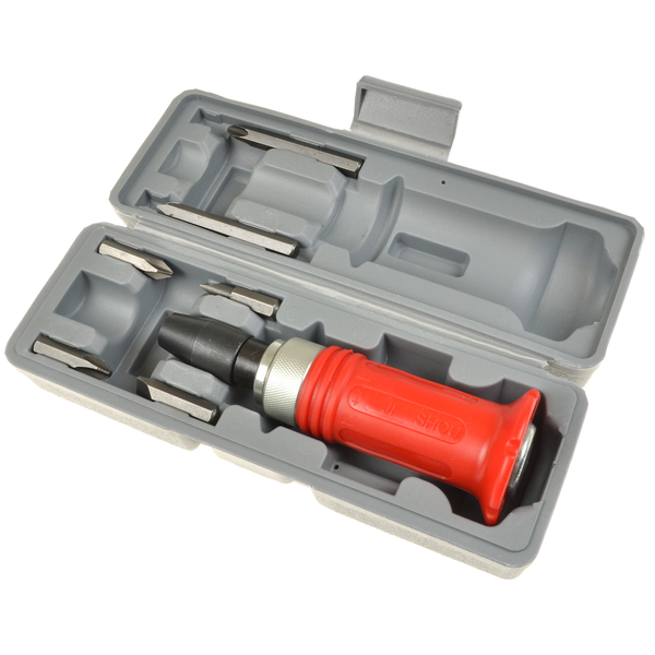 Wkrętak udarowy 1/2" obroty lewe / prawe + bity krzyżowe oraz płaskie zestaw