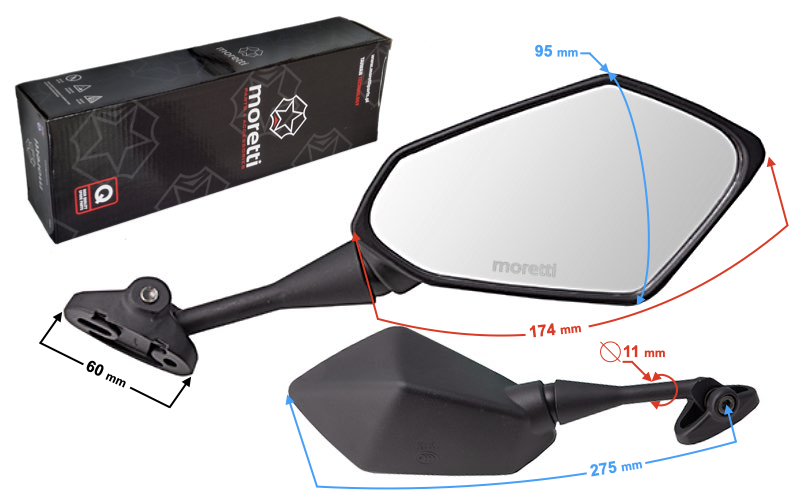 Lusterka do owiewki motocykl Yamaha Suzuki Kawasaki Honda z homologacją