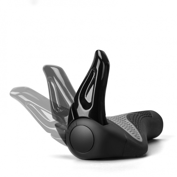 ROXAR Manetki rowerowe gripy z rogami czarno szare MTB Enduro Cross Miejski