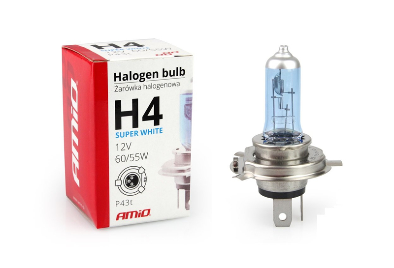 Żarówka H4 12V 60/55W Filtr UV E4 Super White