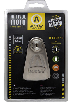 AUVRAY blokada na tarczę z alarmem B-LOCK 10mm Inox stal nierdzewna
