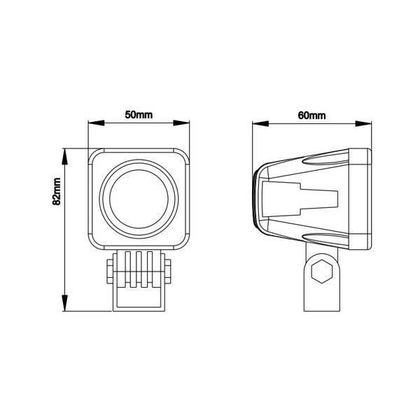 Lampa robocza kwadratowa halogen 1led 9-32v 800lm spot