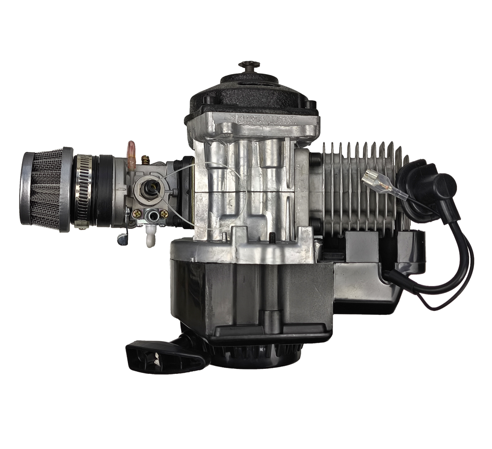 Silnik 2T 60cc z plastikowym szarpakiem gaźnik z kranikiem Pocket Bike