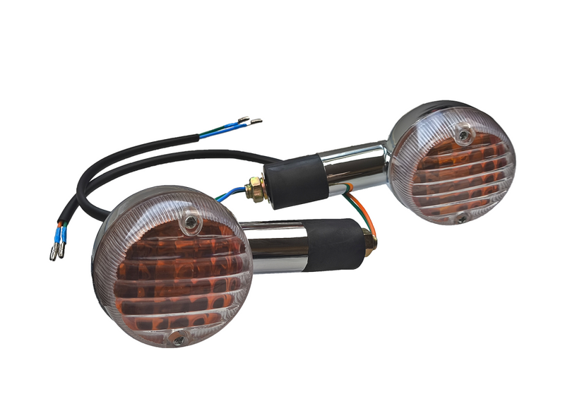 Kierunkowskazy motocyklowe tył chromowane komplet