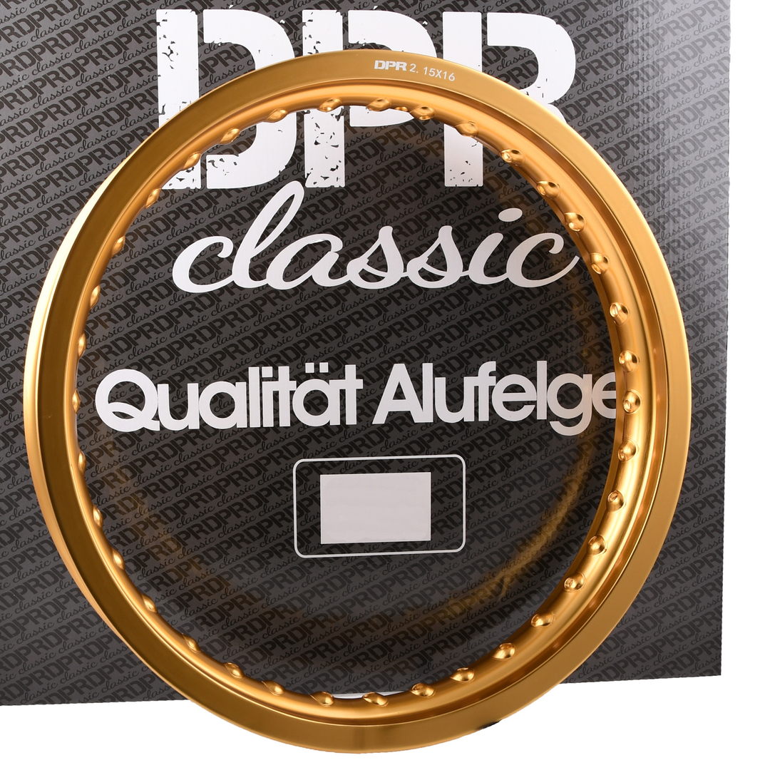 Obręcz koła aluminiowa złota 2,15x16 Simson MZ ETZ DPR Classic