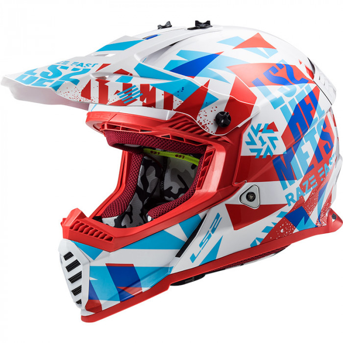 Kask ls2 MX437 FAST EVO Funky Red White