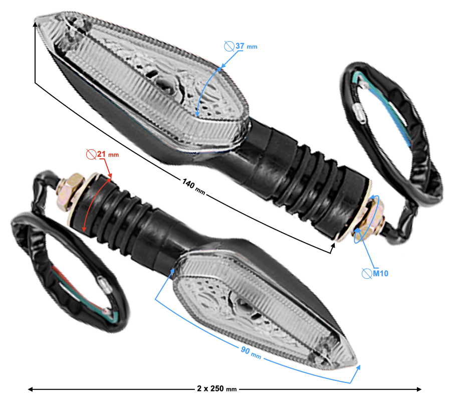 Kierunkowskazy tylne tył Led Router WS50 Barton Fighter 2