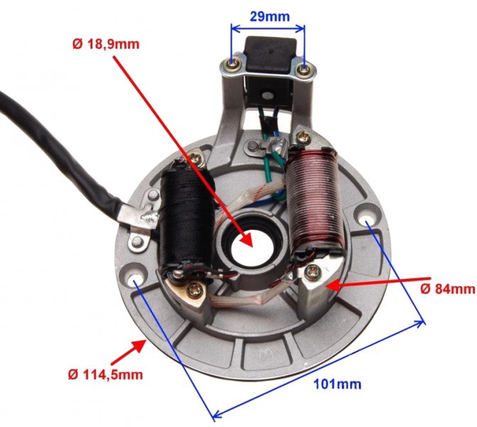 Stator iskrownik 2 cewki 4t cross enduro 125 