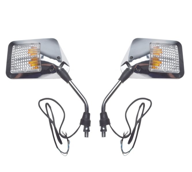 Lusterka motocyklowe z kierunkowskazami M10 x 1.25 gwint prawy + prawy