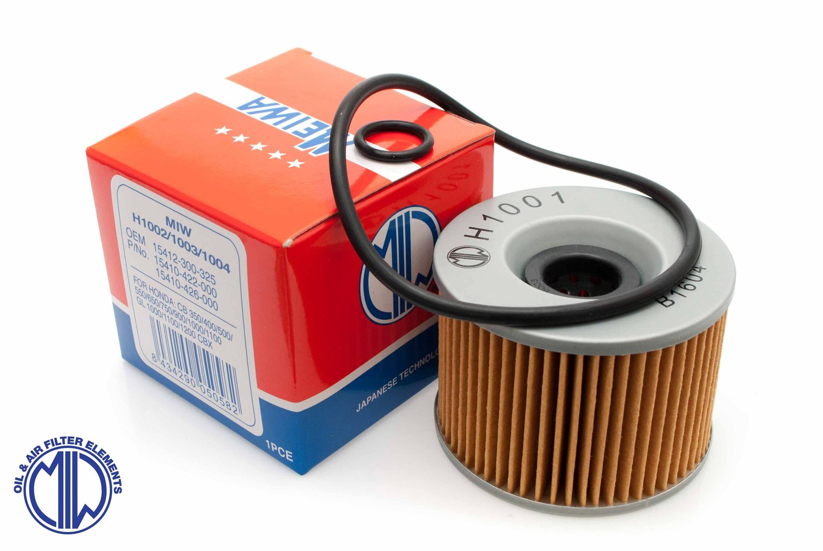 MIW Meiwa filtr oleju Honda Kawasaki Yamaha (HF401) (z o-ringami)