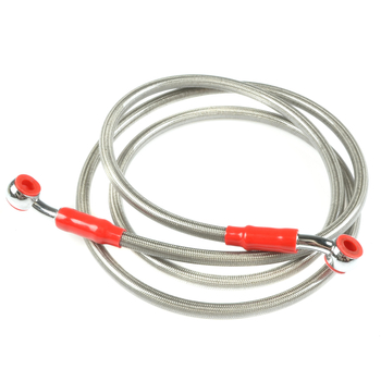 Przewód hamulcowy w stalowym oplocie srebrny 140cm Racing Force