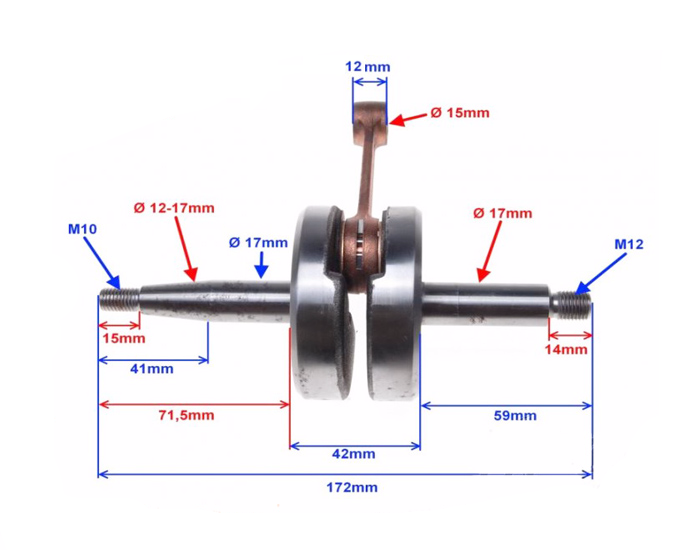 Wał korbowy minarelli AM6 Aprilia RS MX Rieju MBK