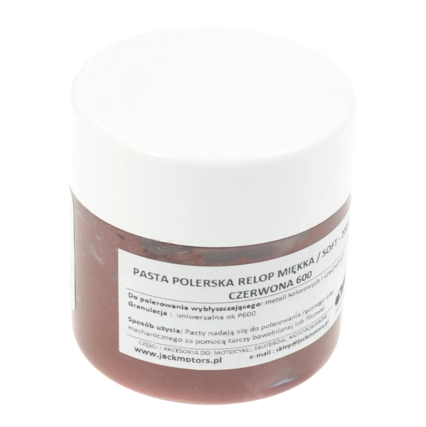 Pasta polerska miękka Relop czerwona P600 metale kolorowe i szlachetne 200g
