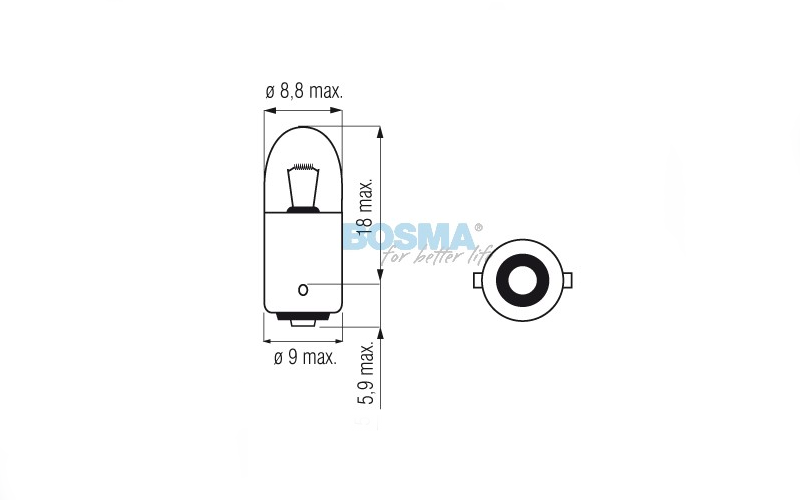 Żarówka BOSMA 12V 4W BA9s Czerwona