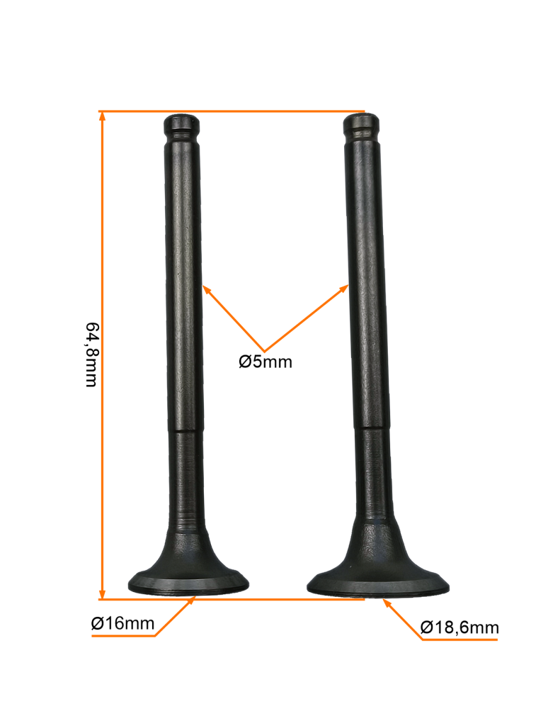Zawór ssący i wydechowy 50cc 4T 139QMB Barton Benzer Kingway Kymco Romet