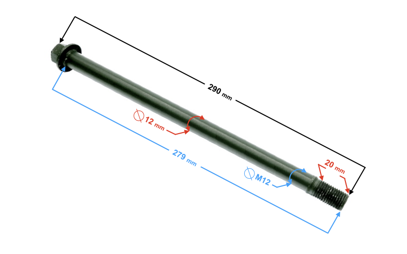 Oś koła przedniego do skutera Barton B-MAX