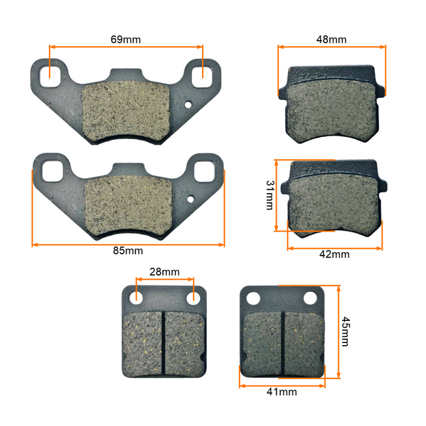 Klocki hamulcowe przód i tył quad atv 200 250 Bashan na 3 zaciski