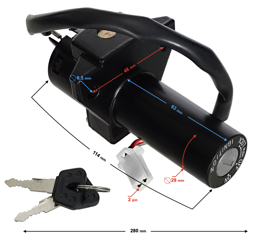 Stacyjka zamek do motoroweru Barton Travel 125