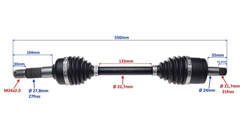 Półoś prawy przód quad atv CF MOTO 500 800