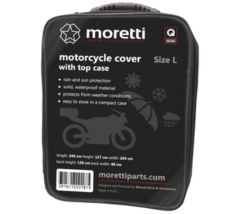 Wytrzymały Pokrowiec Motocyklowy z kufrem Moretti Skuter Motocykl L