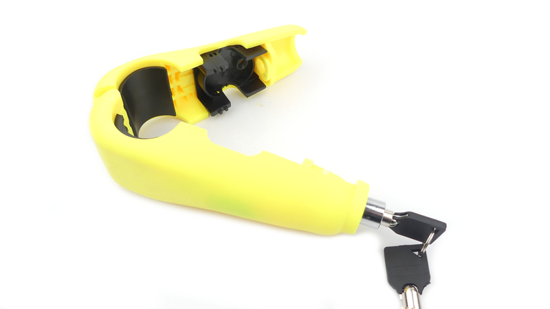 Blokada dźwigni hamulca z alarmem żólta