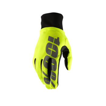 100% rękawice zimowe Hydromatic wodoodporne żółte fluo cross enduro