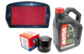 Filtr oleju powietrza olej HF303 Motul 10W40 5100 Yamaha FZ6 04-10r S2