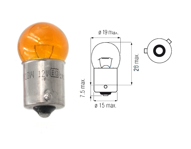 Żarówka Bosma 12V 10W RY10W BAU15s Amber (9778)