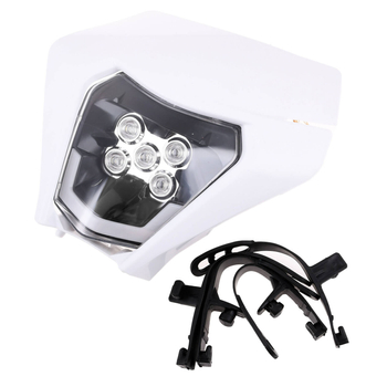 Owiewka uniwersalna biała z wkładem lampy Led cross enduro