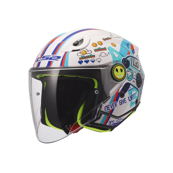 Kask dziecięcy LS2 OF622 Funny II Next Level White homologacja ECE 22.06