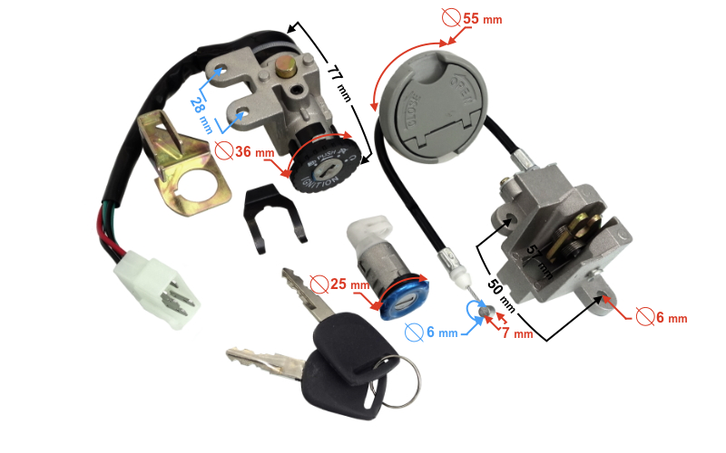 Stacyjka zamek wlew paliwa do skutera Barton 21 1