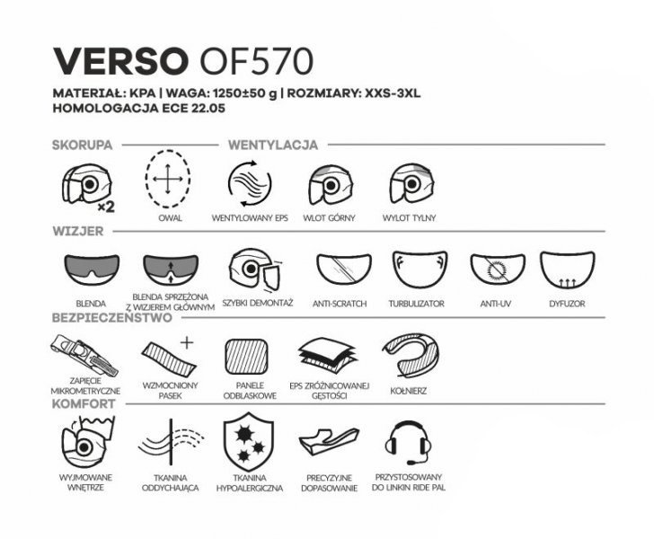 Kask LS2 OF570 VERSO MARKER MATT BLACK VIOLET