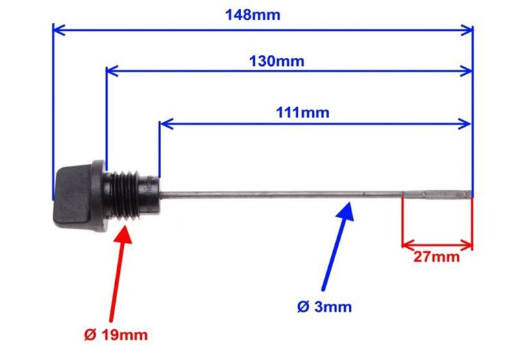 Miarka bagnet oleju quad atv 200 250 250st-4b