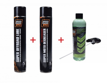 Speedclean smar + zmywacz do łańcuchów offroad + płyn do mycia motocykli