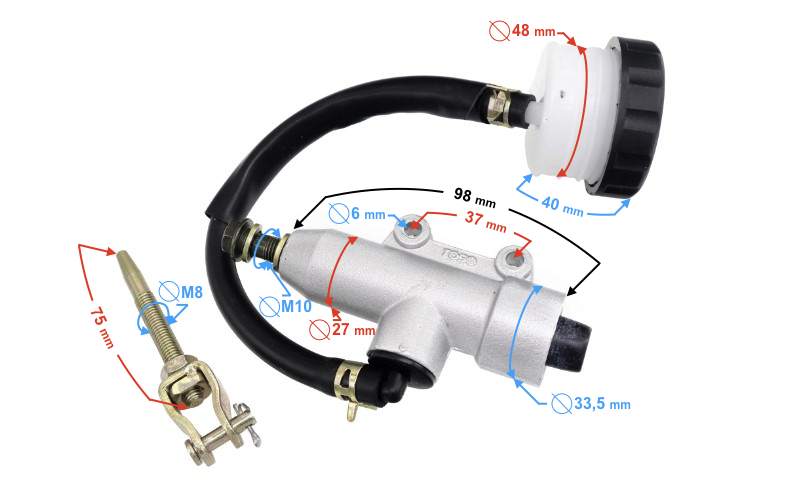 Pompa hamulcowa tylna do ATV Quad
