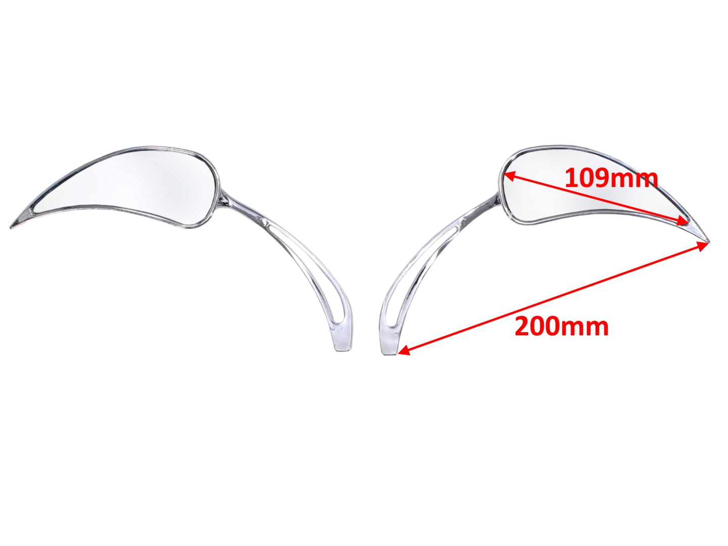 Lusterka motocyklowe chrom chopper bober m8 m10