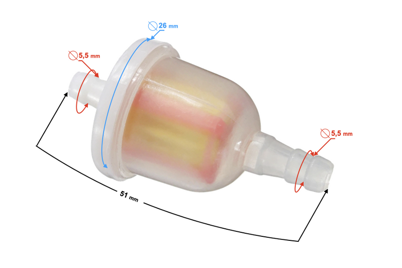 Filtr paliwa plastikowy pitbike MRF 80 120 140 Kayo 125 140 160 Pitgang RXF