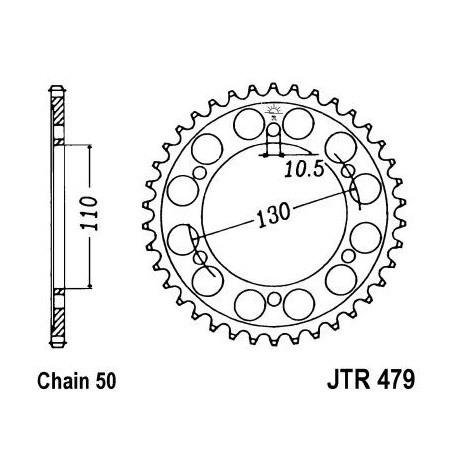 JT zębatka tylna JTR479-46z 530 Yamaha YZF-R6 YZF-R1 XJR FZS FZ6 Suzuki Kawasaki