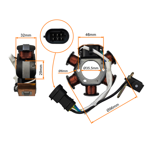 Iskrownik stator Piaggio Liberty NRG Zip Sfera NTT Gilera Runner Stalker 50
