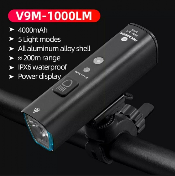 Rockbros lampka rowerowa przednia 1000lm