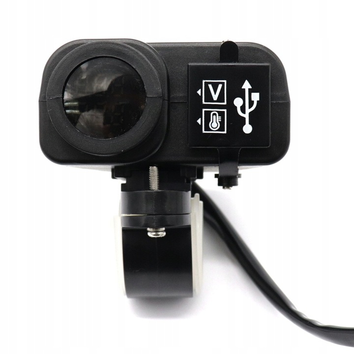 Motocyklowe gniazdo ładowarka 2xUSB 4,2A termometr
