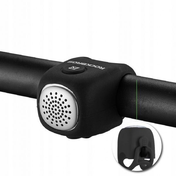 Rockbros dzwonek rowerowy czarny elektroniczny 90db