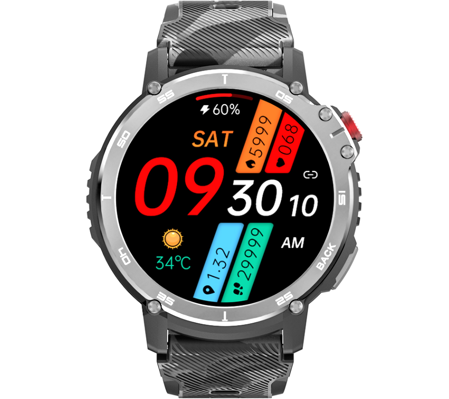 Smartwatch zegarek Rubicon męski RNCF08 czarny Bluetooth tryby sportowe SMS