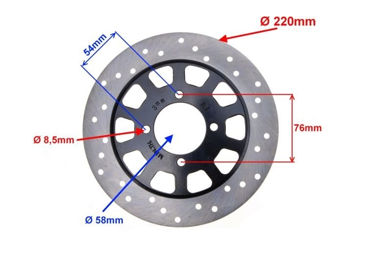Tarcza hamulca płaska 4 otwory Romet Ogar900