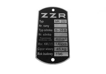 Tabliczka znamionowa czysta Romet Komar mr 232