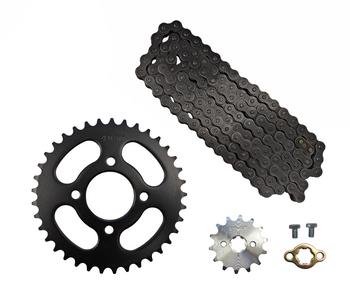 Zestaw napędowy zębatka przód 14z tył 37z łańcuch 420-130L quad atv pitbike