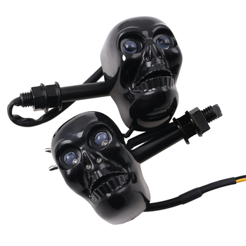 Kierunkowskazy Led mini czaszki czarne Racing Force