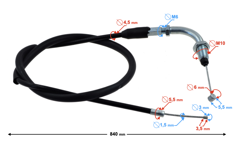 Linka gazu do motoroweru Barton Ranger Classic 840