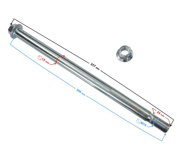 Oś koła tył M14 Barton GT 125