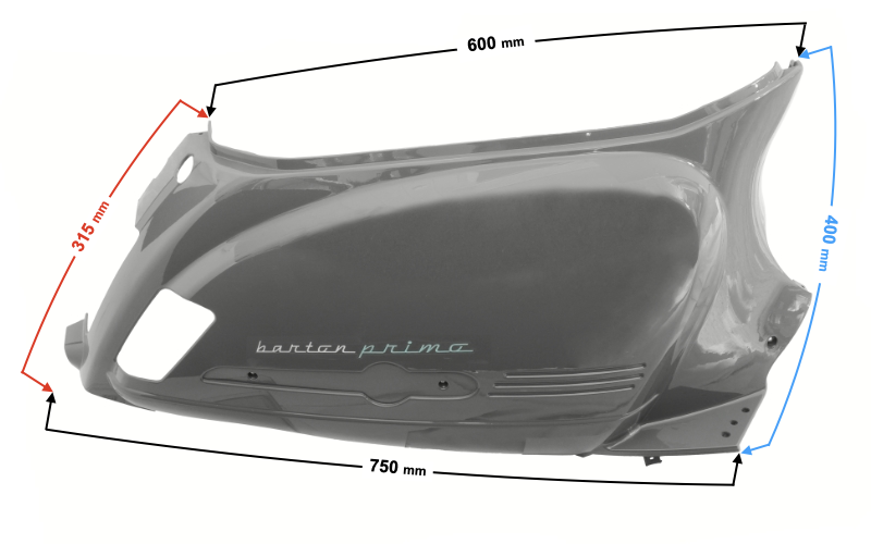 Obudowa tylna prawa do skutera Barton Primo